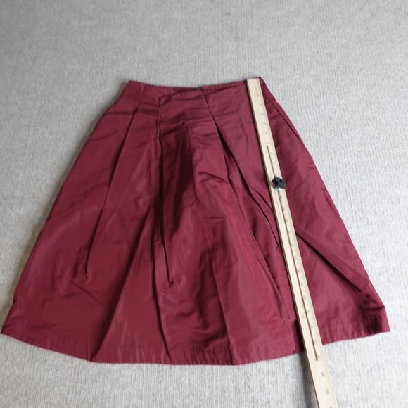 Jil Sander Womens Skirt 4 Red Solid A-Line Pleated Made in Italy - Picture 2 of 13